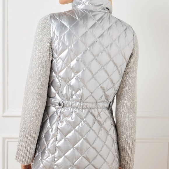 Talbots Shimmering Silver Quilted Vest - Picture 2 of 3